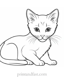 modern kitten coloring page