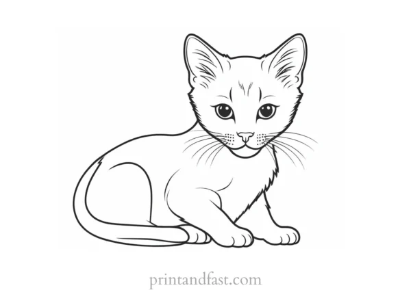 modern kitten coloring page