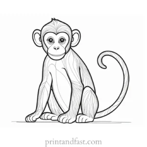 monkey Coloring Page Baby