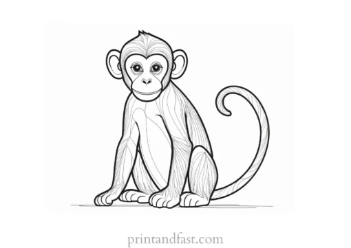 monkey Coloring Page Baby