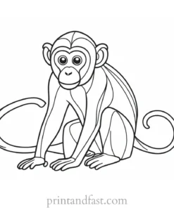 monkey Coloring Page Banana