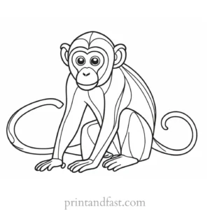 monkey Coloring Page Banana