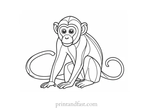 monkey Coloring Page Banana