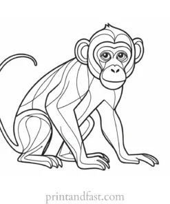 monkey Coloring Page Challenging