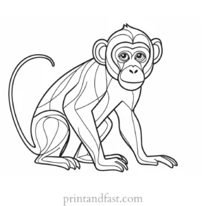 monkey Coloring Page Challenging