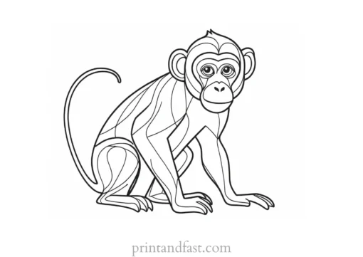 monkey Coloring Page Challenging