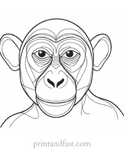 monkey Coloring Page Creative