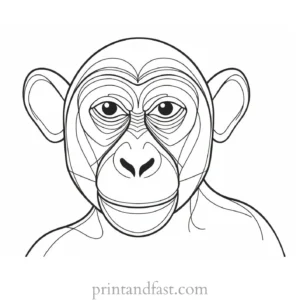 monkey Coloring Page Creative