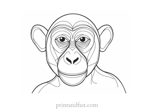 monkey Coloring Page Creative