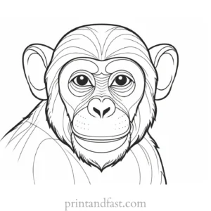 monkey Coloring Page Educational