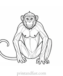 monkey Coloring Page Free