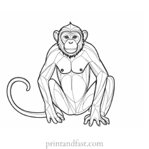 monkey Coloring Page Free