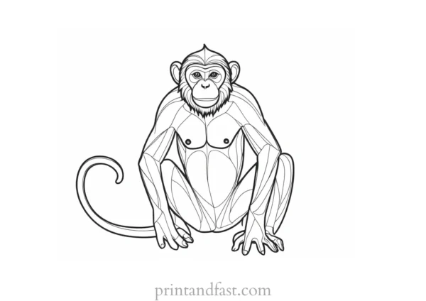 monkey Coloring Page Free