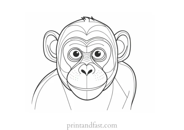 monkey Coloring Page Fun