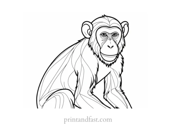 monkey Coloring Page Interactive