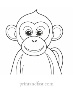 monkey Coloring Page Preschool