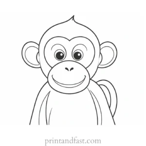 monkey Coloring Page Preschool