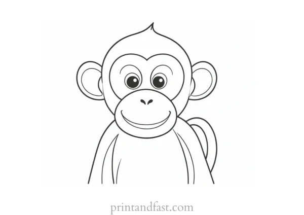 monkey Coloring Page Preschool