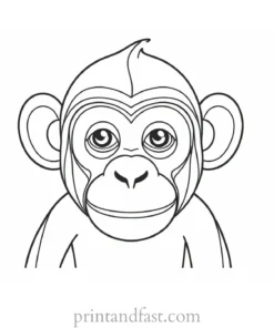 monkey Coloring Page for Kids