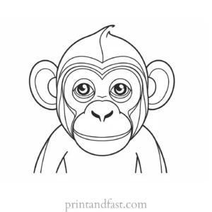 monkey Coloring Page for Kids