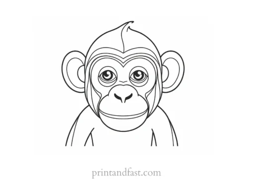 monkey Coloring Page for Kids