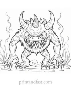 monster coloring page activities