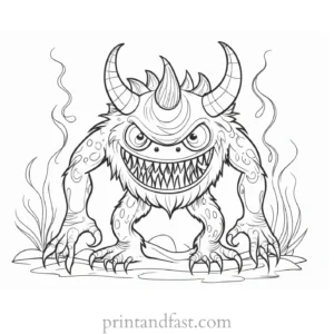 monster coloring page activities