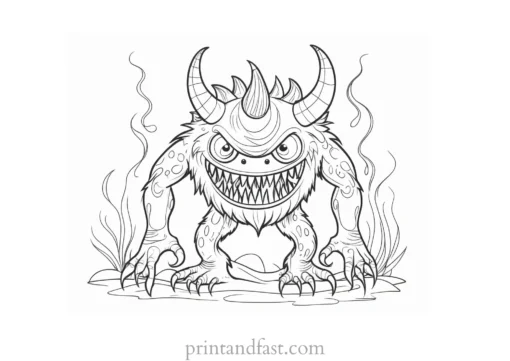 monster coloring page activities