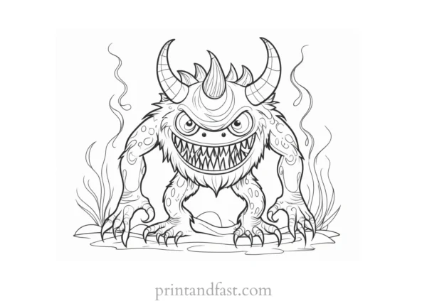 monster coloring page activities