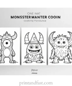 monster coloring page bundle