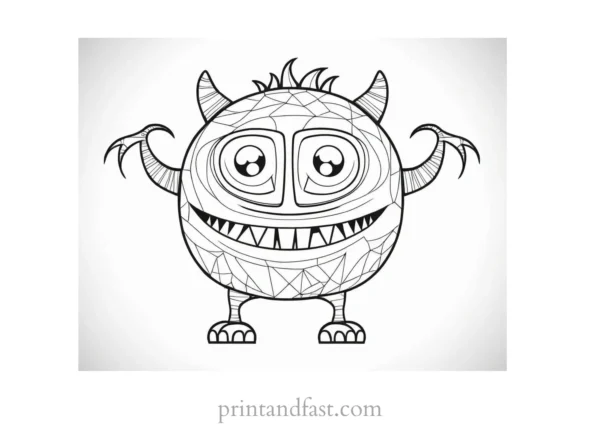 monster coloring page download