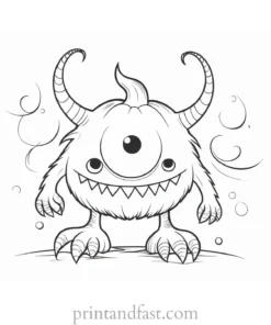 monster coloring page for Halloween