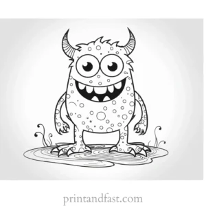 monster coloring page for adults