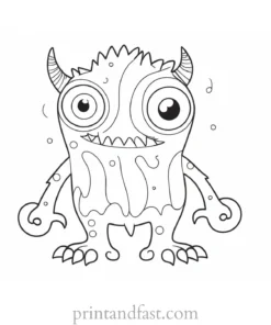 monster coloring page for kids