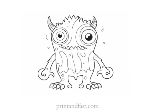 monster coloring page for kids