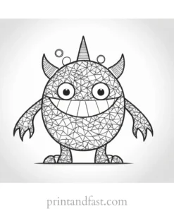 monster coloring page printables