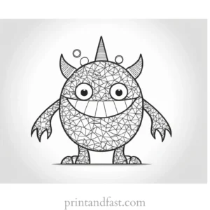 monster coloring page printables