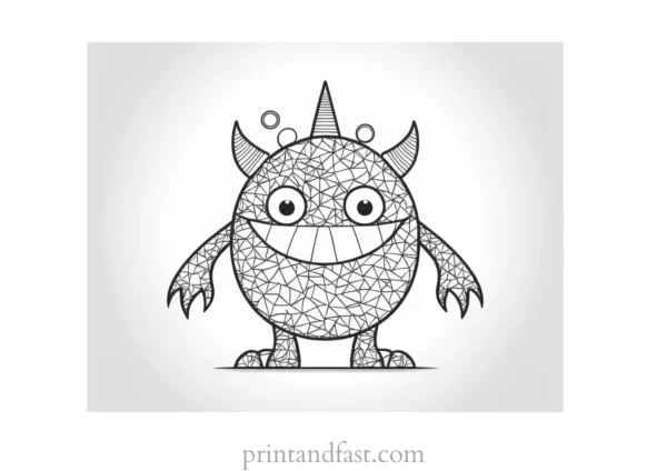 monster coloring page printables