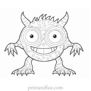 monster coloring page sheets