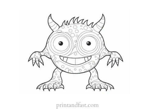 monster coloring page sheets