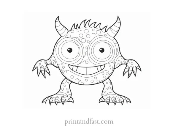 monster coloring page sheets