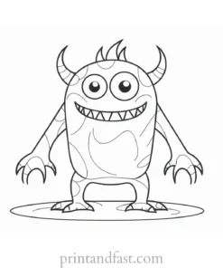 monster coloring page template