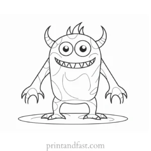 monster coloring page template