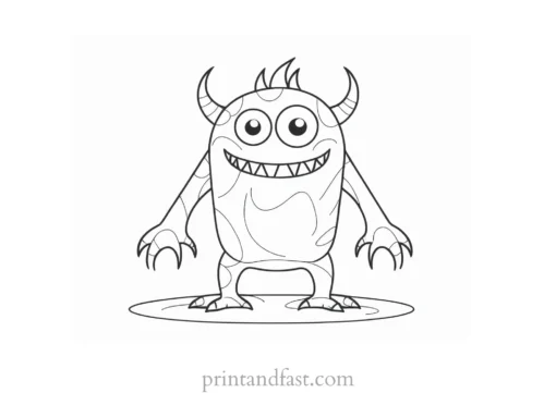 monster coloring page template