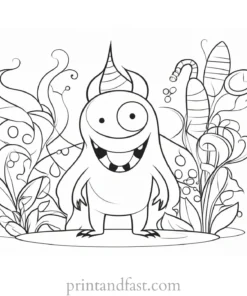 monster coloring page tutorial