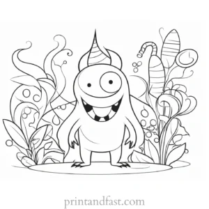 monster coloring page tutorial