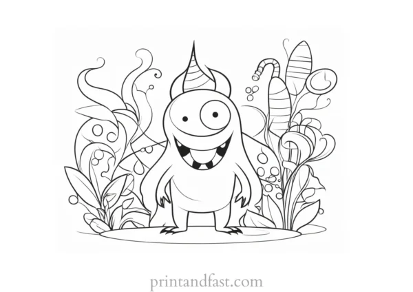 monster coloring page tutorial