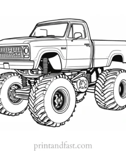 monster truck coloring page activity