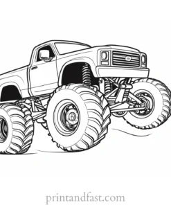 monster truck coloring page cartoon