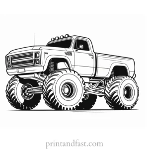 monster truck coloring page cool